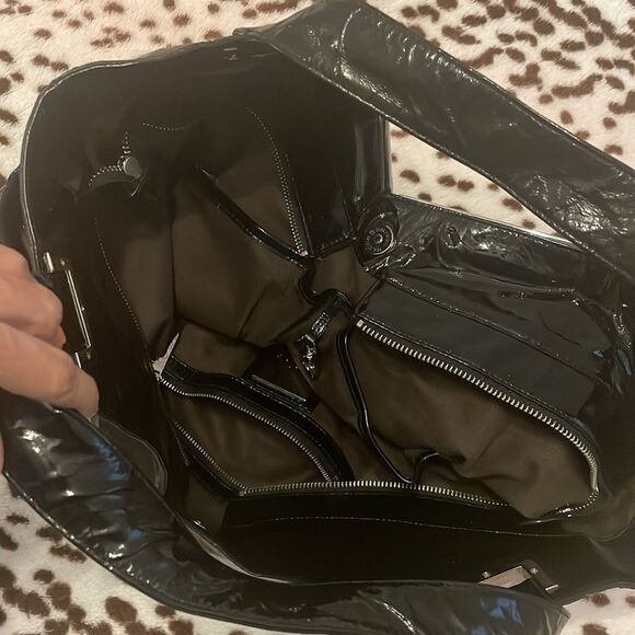 Kooba Y2K Early 2000's Vintage Rio Black Patent Leather Shoulder Bag - Picture 9 of 14